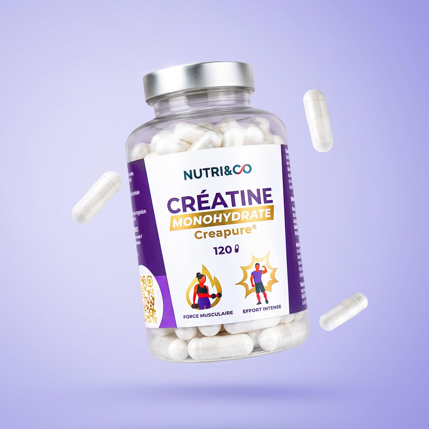 NUTRI&CO Créatine Monohydrate Creapure® 100% Pure | Poudre | 300g Neutre