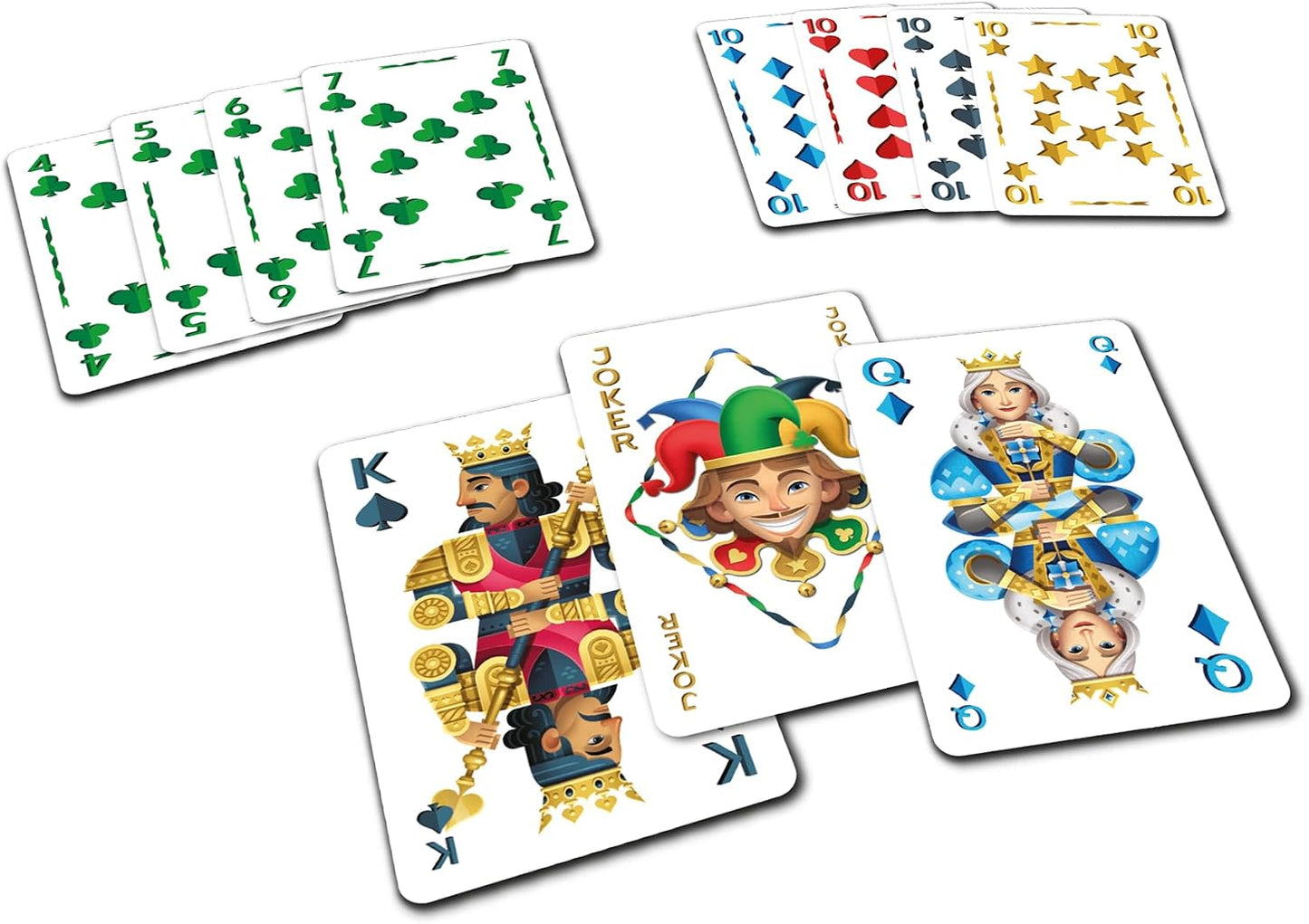GIGAMIC - Les Cinq Rois - Jeux de société - Jeux de Cartes dès 8 ans - Jeu d'ambiance pour enfant, famille et amis - 1 à 7 joueurs - Variante de Rami - 45 Min - Jeu en Français - JSBRO