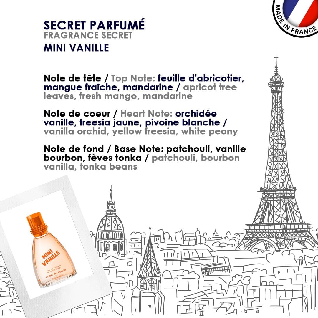 ULRIC DE VARENS - Eau de Parfum Mini Vanille - Vanille Boisée - Parfum Femme - Vaporisateur - Made in France - 25 ml