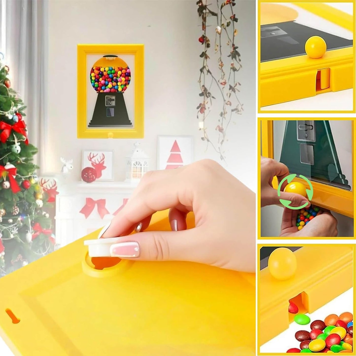 Distributeur de bonbons mural pour cadre photo, distributeur de bonbons, pour la maison et le bureau, distributeur de bonbons décoratif avec répartition rapide, bleu