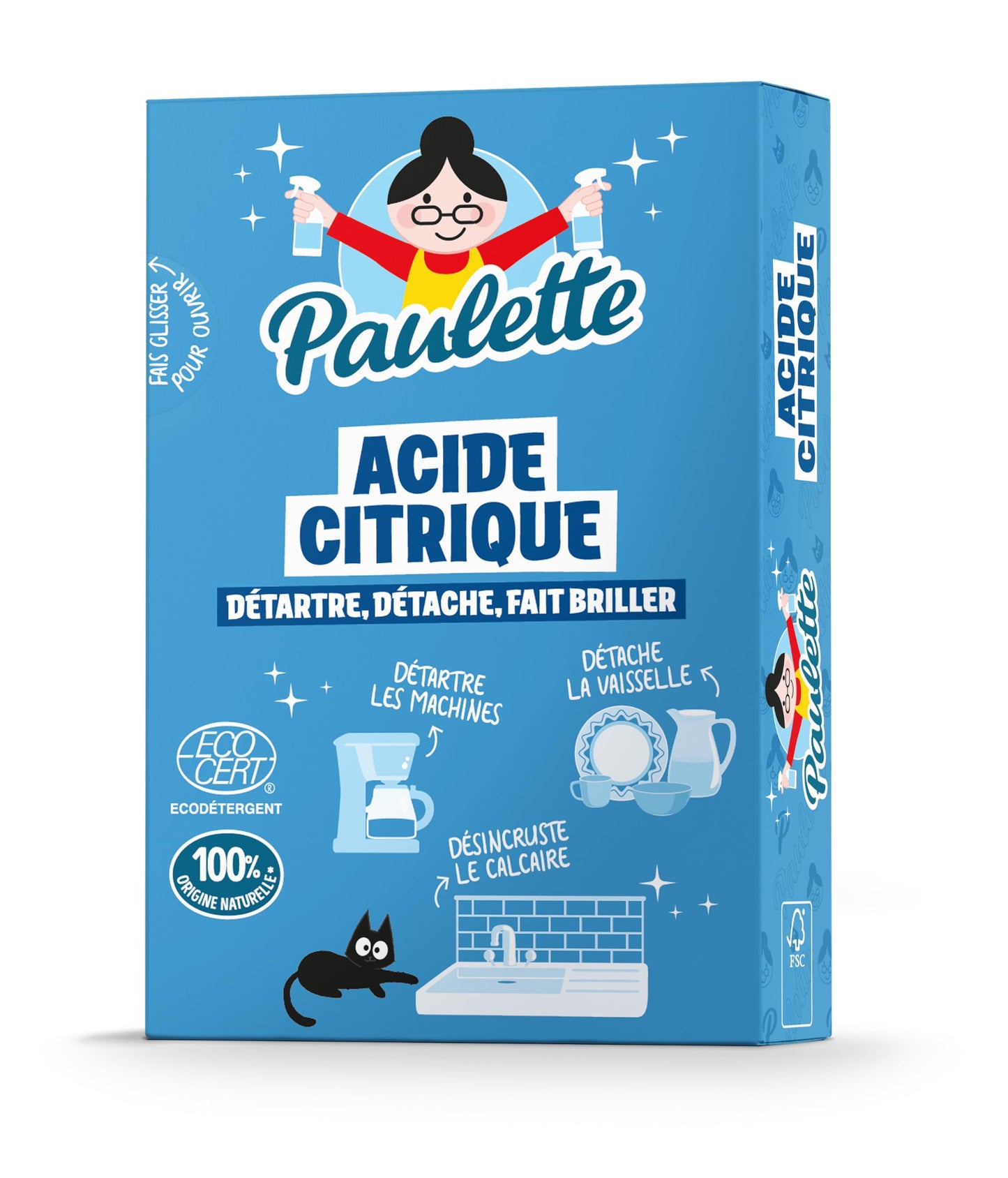 Paulette - Acide Citrique en Poudre - Détartrant Multi-Usage - 800g