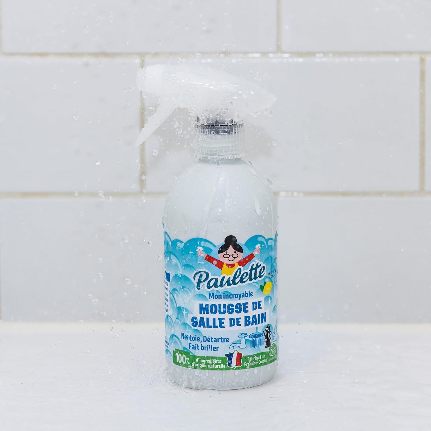 Paulette - Mousse de Salle de Bain - Spray Détartrant Parfum Citron - 500mL