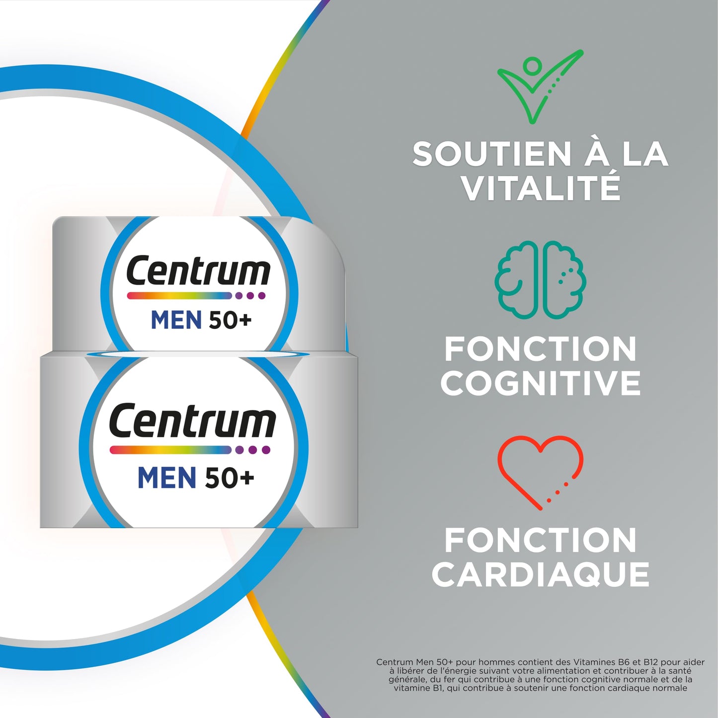 CENTRUM Women 50+ - Multivitamines et Minéraux pour Femme de +50 ans - 23 nutriments Vit D, C, B6, B12, Fer & Zinc - Complément Alimentaire Fatigue, Immunité & Soutien Cognitif - 30 Comprimés - 1 Mois