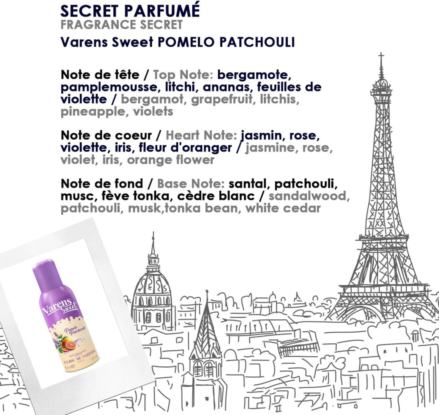 ULRIC DE VARENS - Body Fragrance Varens Sweet- Parfum & Déodorant Femme 2-en-1 - Vaporisateur - Spray - Lot de 2 x 150 ml