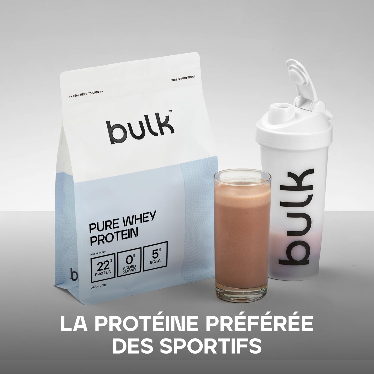Bulk Pure Whey Protéine en Poudre, Nature, 1kg
