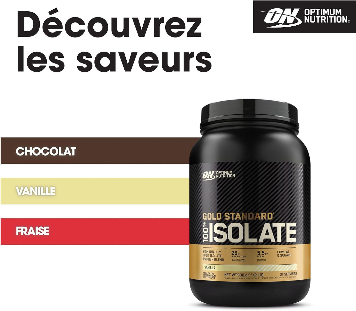 Optimum Nutrition Gold Standard 100% Isolate Protéine de Whey, 930g