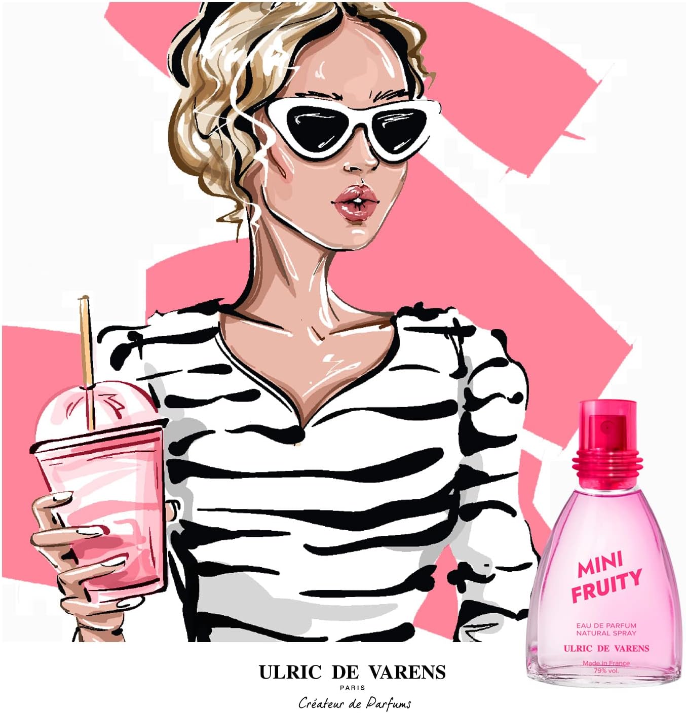 ULRIC DE VARENS - Eau de Parfum Mini Fruity - Hespéridé, Orange, Fruité, Musqué - Parfum Femme - Vaporisateur - Made in France - 25 ml