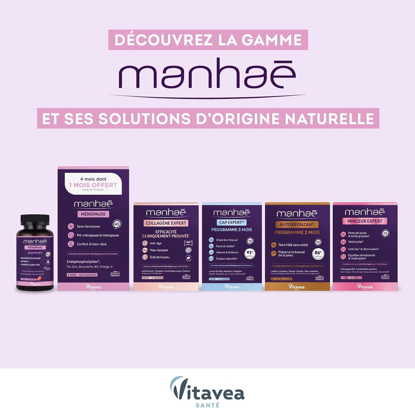 Vitavea Santé - Manhaé Cabello Expert Gummies - Queratina, Zinc - 1 mes
