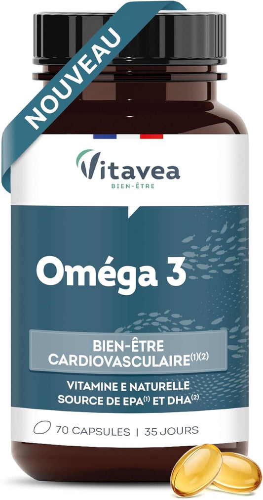 Vitavea Bien-être - Oméga 3 EPA DHA - Cure 35 jours - 70 capsules