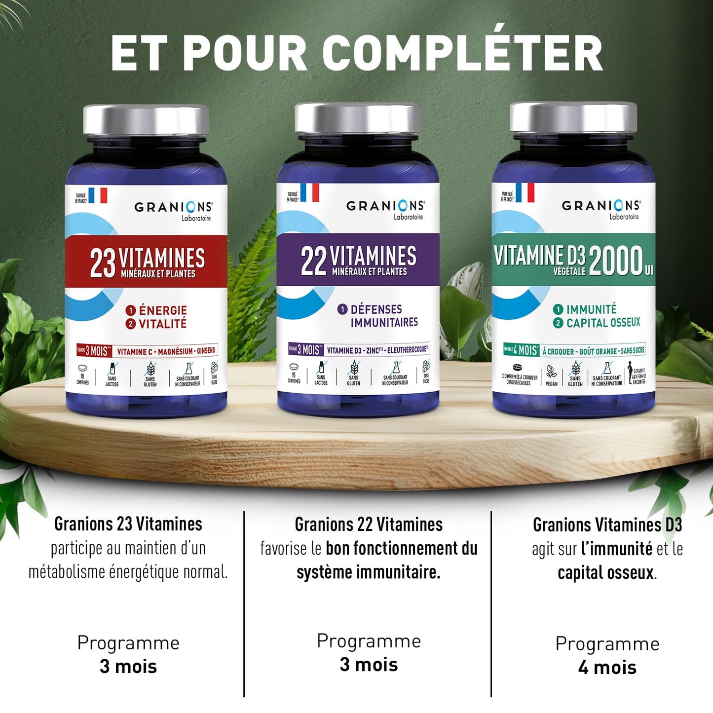 Vitamine C 1000 mg GRANIONS - Energie Immunité - 180 Comprimés Vegan Adulte