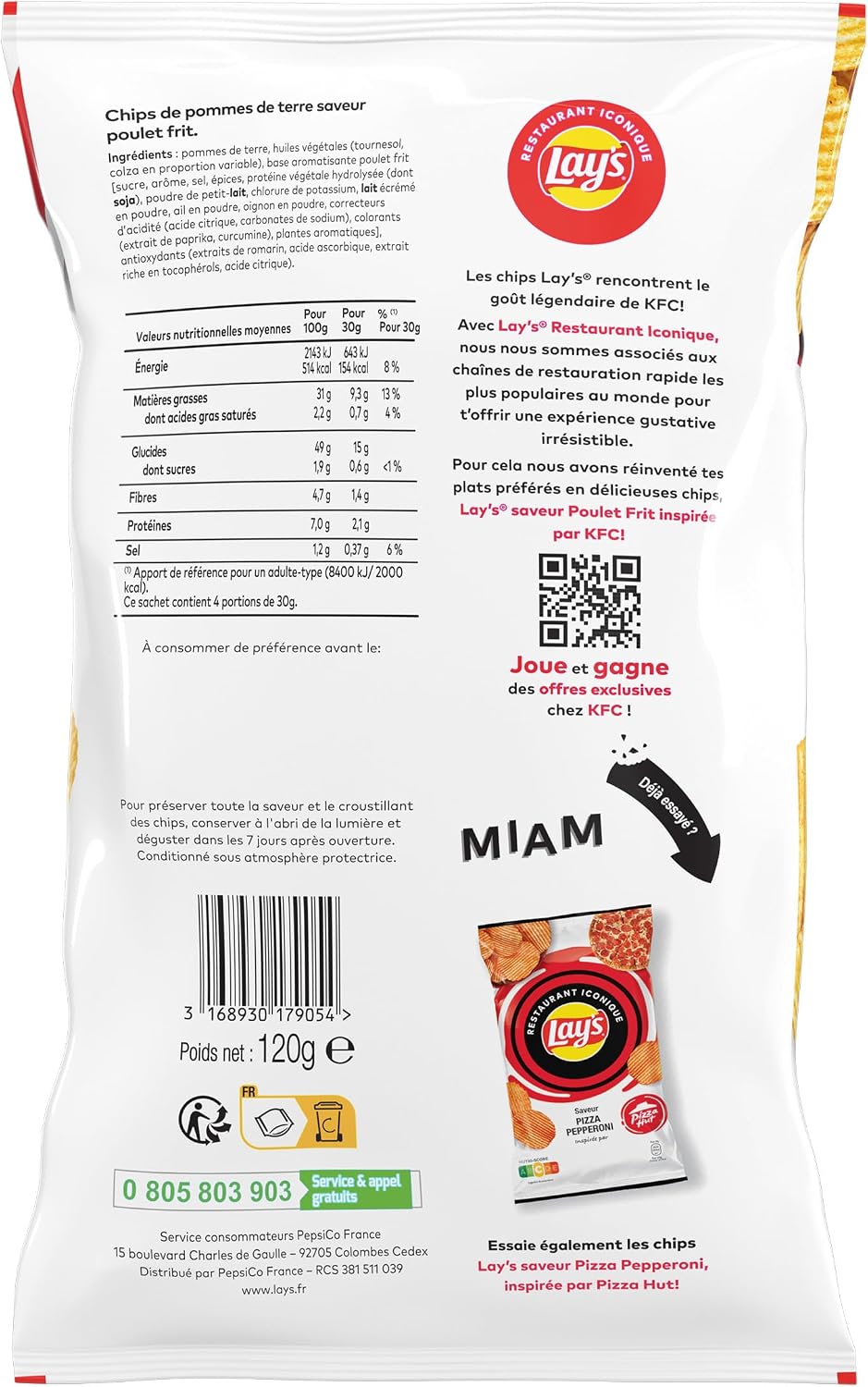 LAY'S Iconique Chips Saveur KFC 120g