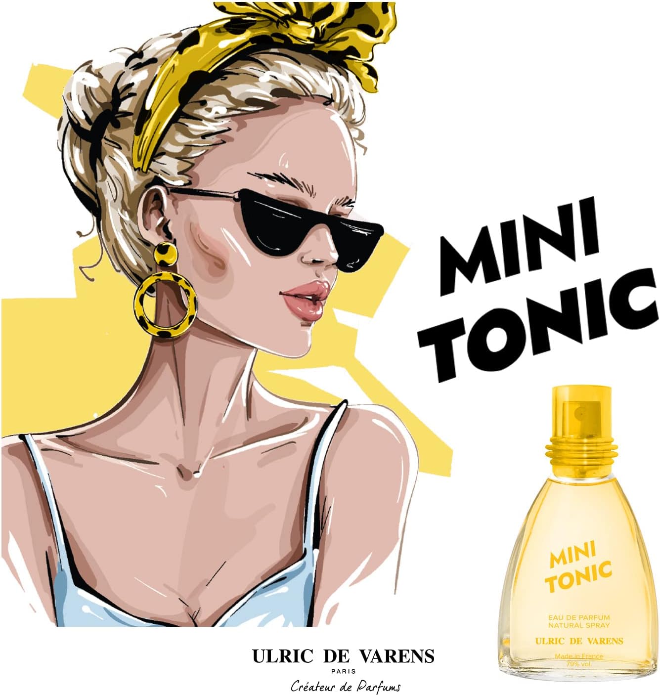 ULRIC DE VARENS - Eau de Parfum Mini Tonic - Hespéridé, Floral, Musqué - Parfum Femme - Vaporisateur - Made in France - 25 ml