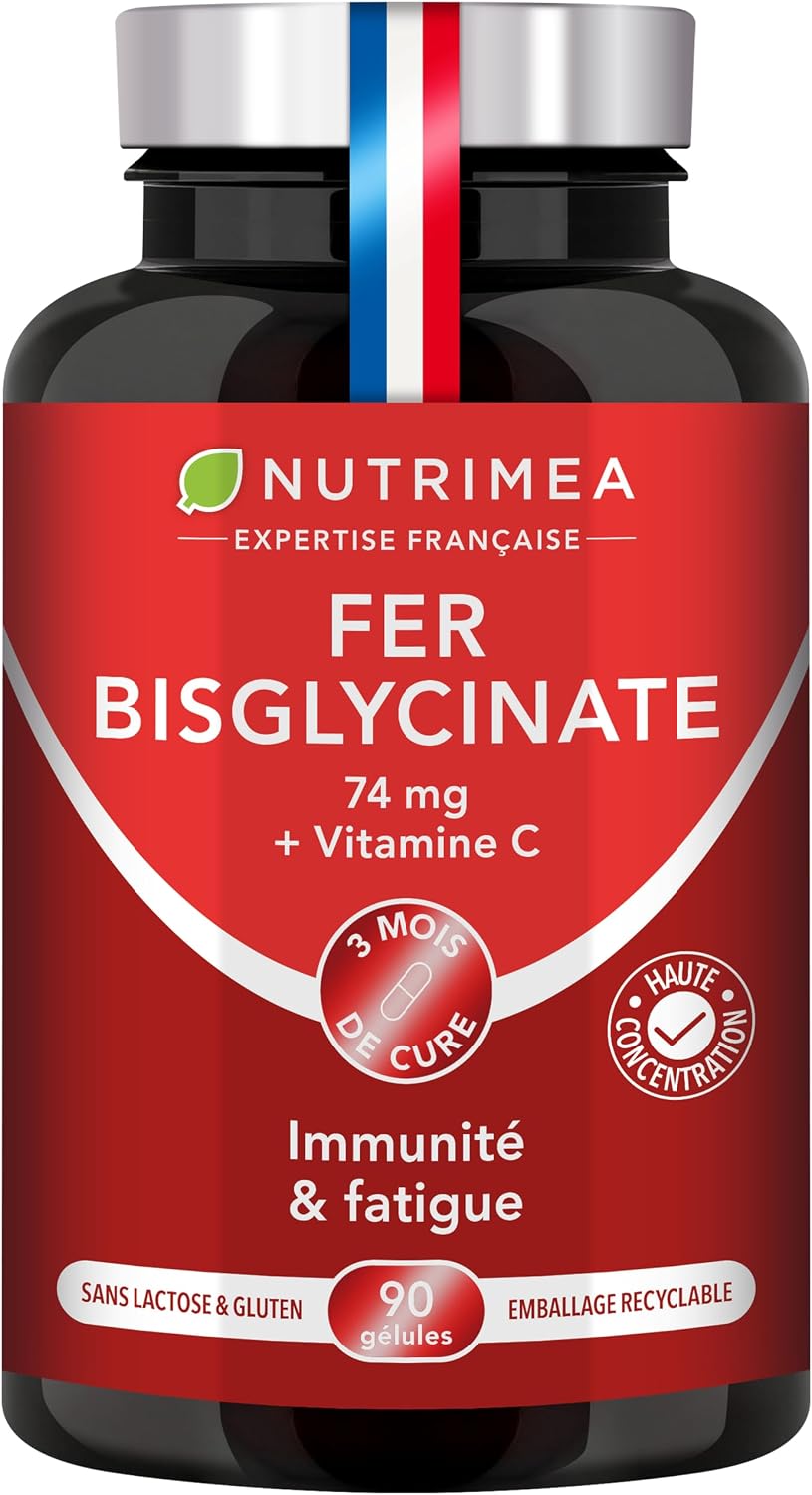 Fer Bisglycinate | Avec Vitamine C | 14 mg de Fer | Breveté Ferrochel®
