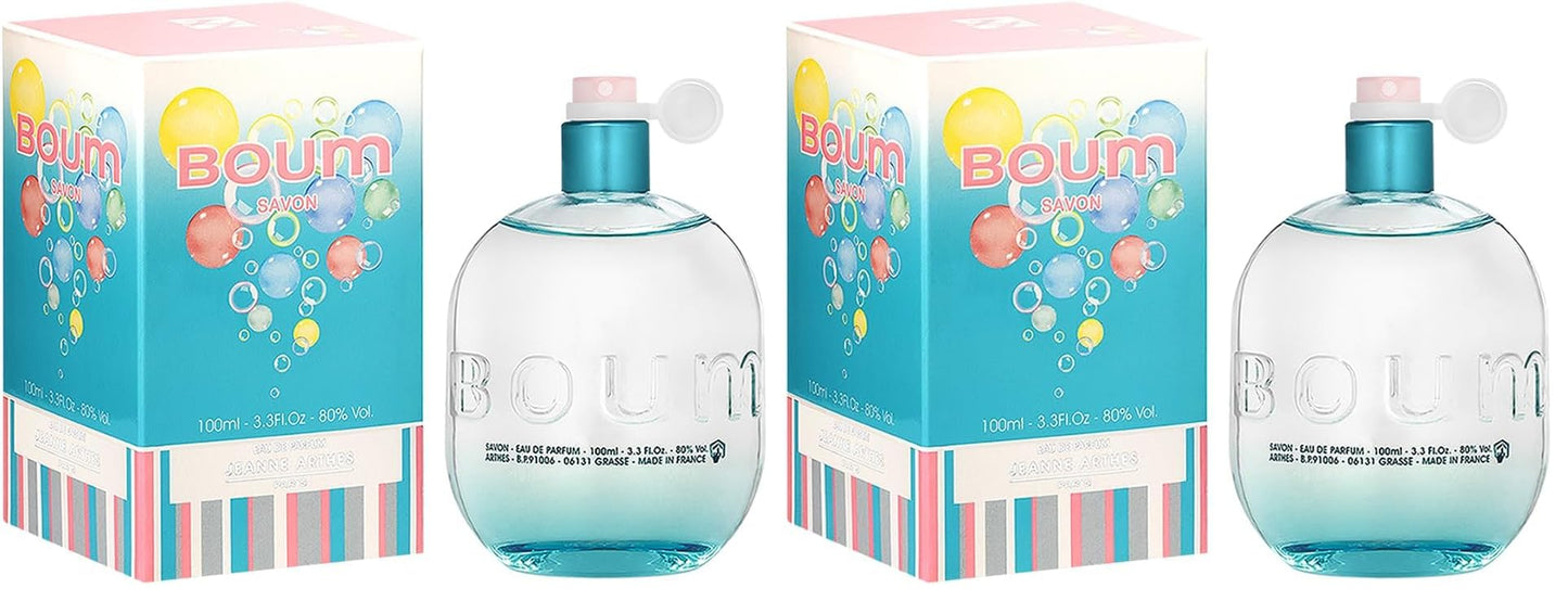 JEANNE ARTHES - Eau de Parfum Femme Boum Savon - Floral & Frais - Rose et Jasmin - Fabriqué en France à Grasse - Cadeau Femme - Flacon Vaporisateur 100 ml
