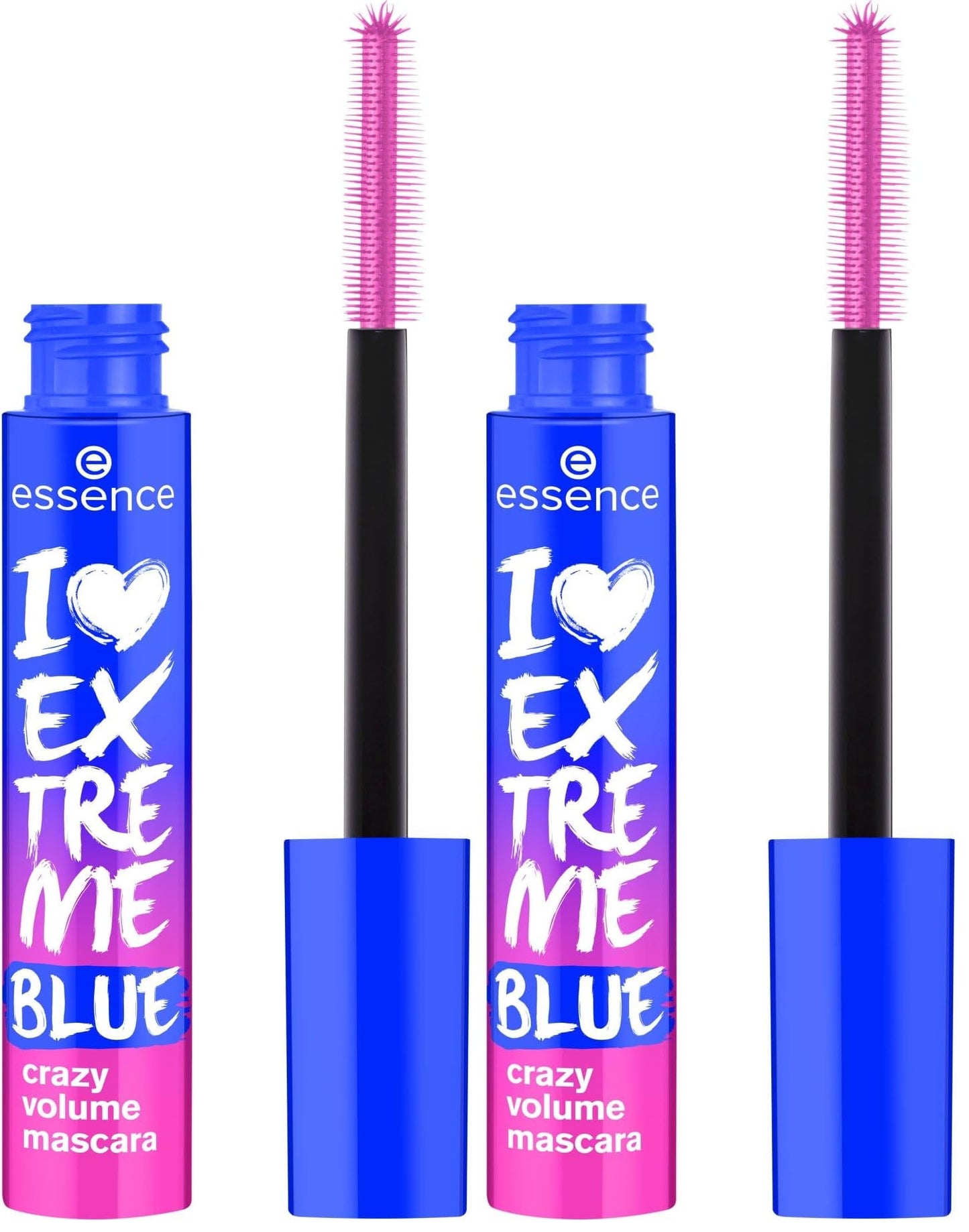 essence I LOVE EXTREME BLUE máscara de pestañas de volumen extremo, larga duración, rizadora, volumen extremo, color intenso (12ml)