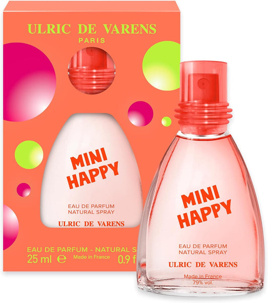ULRIC DE VARENS - Eau de Parfum Mini Happy - Floral, Fruité, Oriental - Parfum Femme - Vaporisateur - Made in France - 25 ml