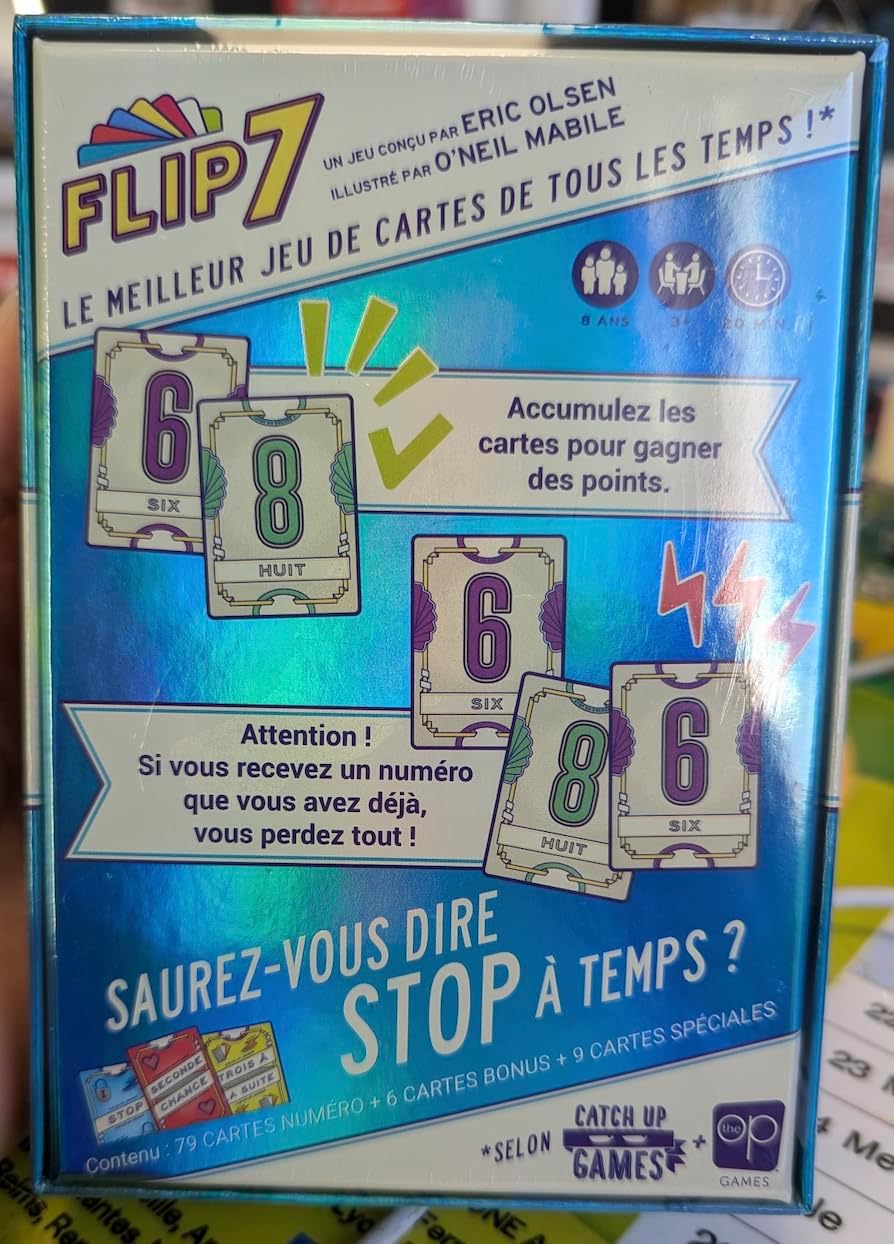 Catch Up Games Flip 7, Jeu de Cartes Rapide et Malin, 3-6 Joueurs dès 8 Ans
