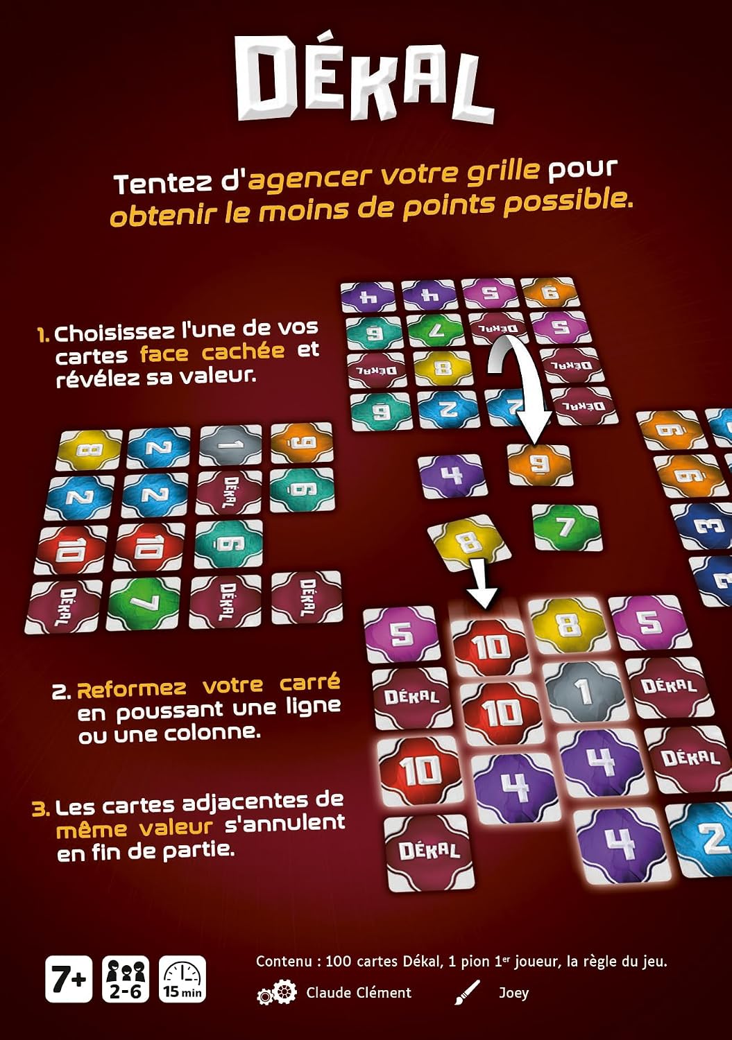 GIGAMIC - Dekal - Jeux de société - Jeux de Cartes dès 7 Ans - Jeu d'ambiance pour Enfant, Famille et Amis - Logique et Observation - De 2 à 6 Joueurs - Jeu Rapide 15 Min - Version Française - GBDEK
