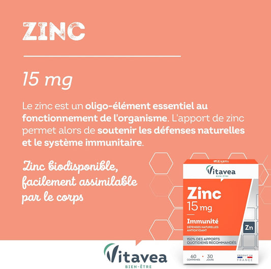 Vitavea Bien-être - Zinc - Défenses Naturelles & Antioxydant - 30 jours