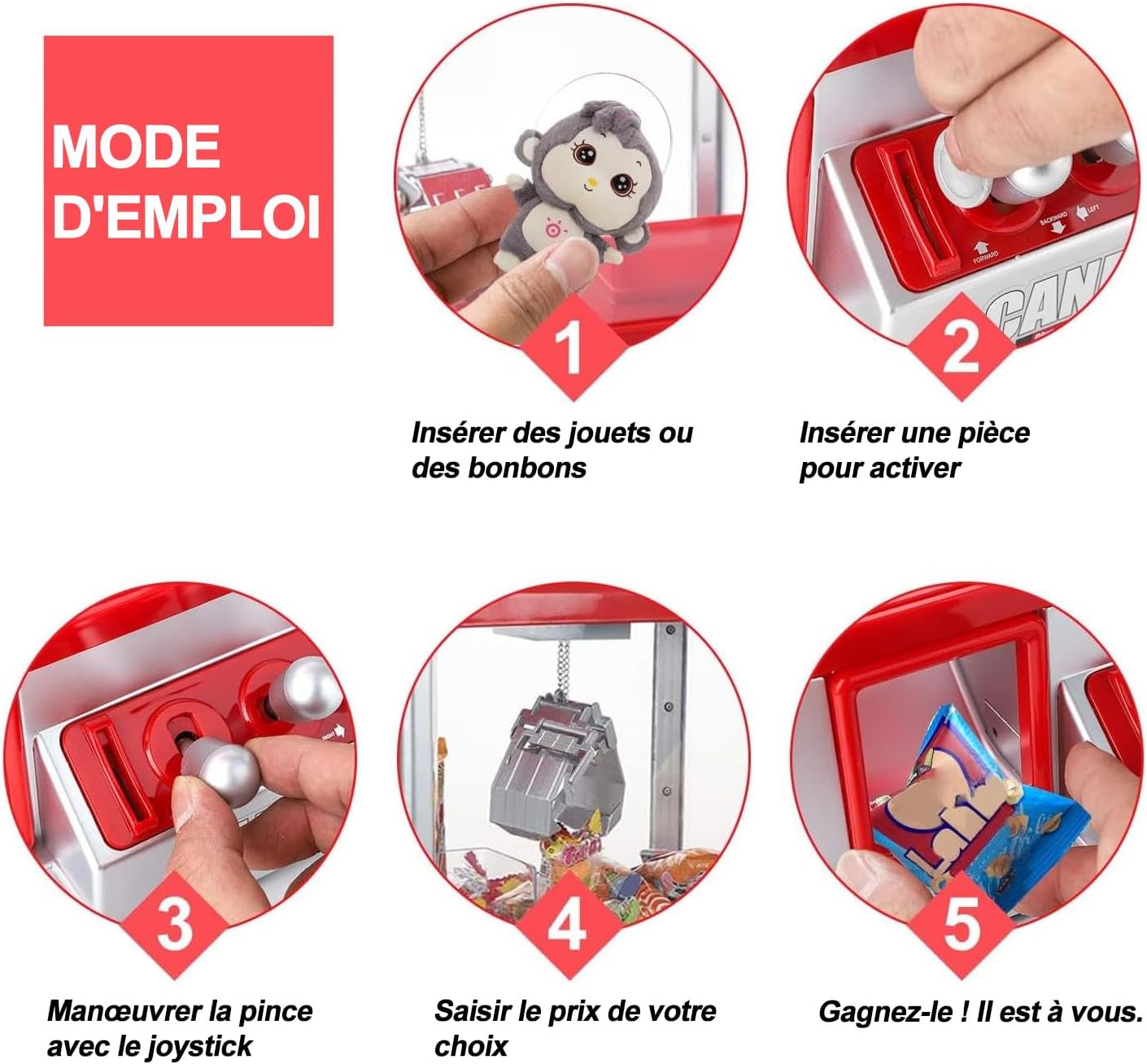 Distributeur Bonbon Machine à Bonbons Candy Grabber Mini Coin