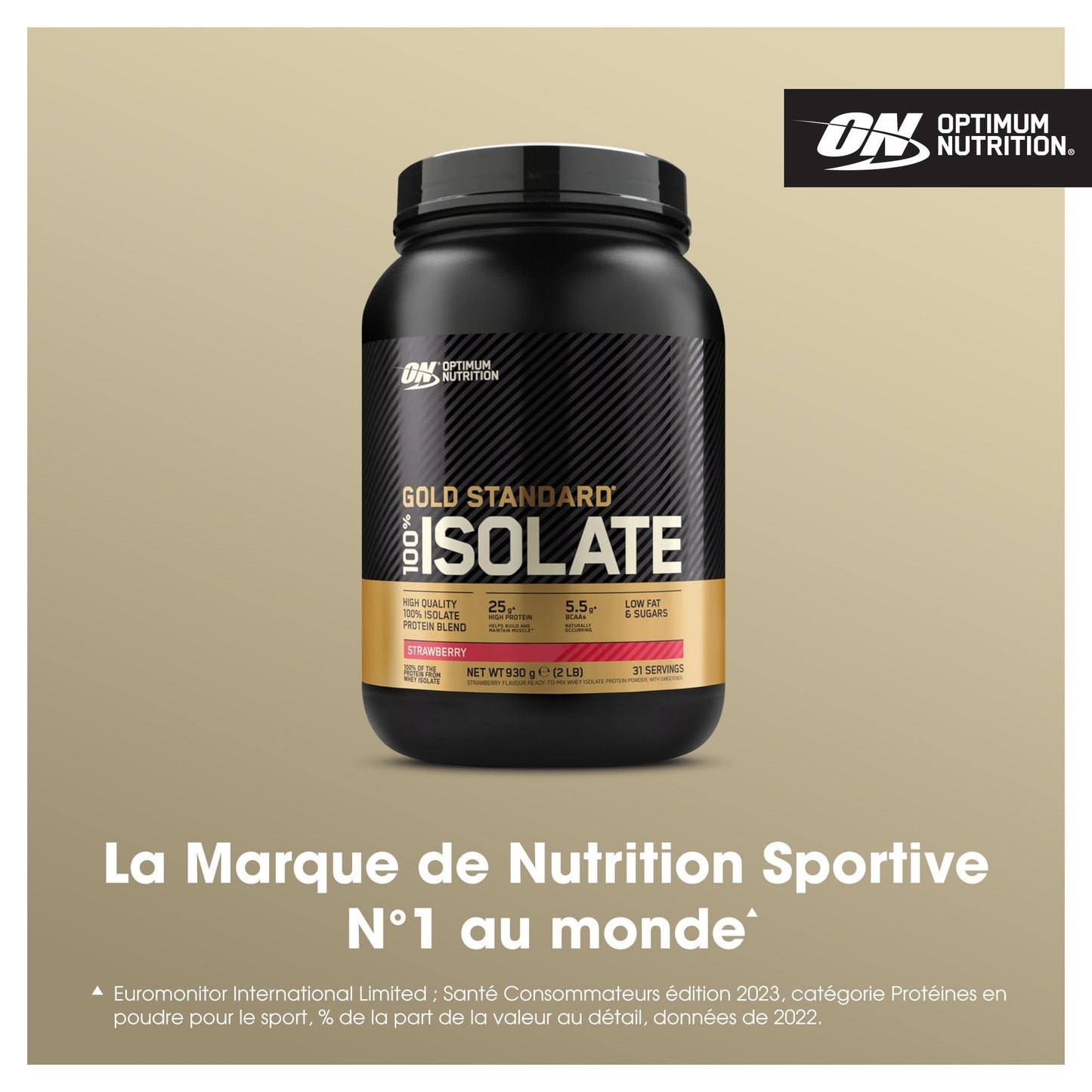 Optimum Nutrition Gold Standard 100% Isolate Protéine de Whey, 930g
