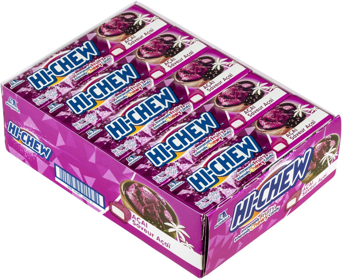 HI-CHEW Bonbons à Mâcher Saveur Açaï 15 Étuis X 50 g