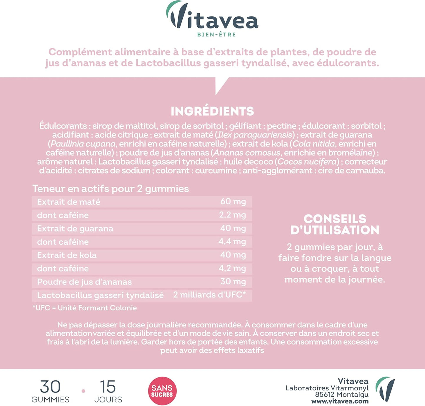 Vitavea Bien-être - Gummies Silhouette - Guarana, Kola - 30 gummies