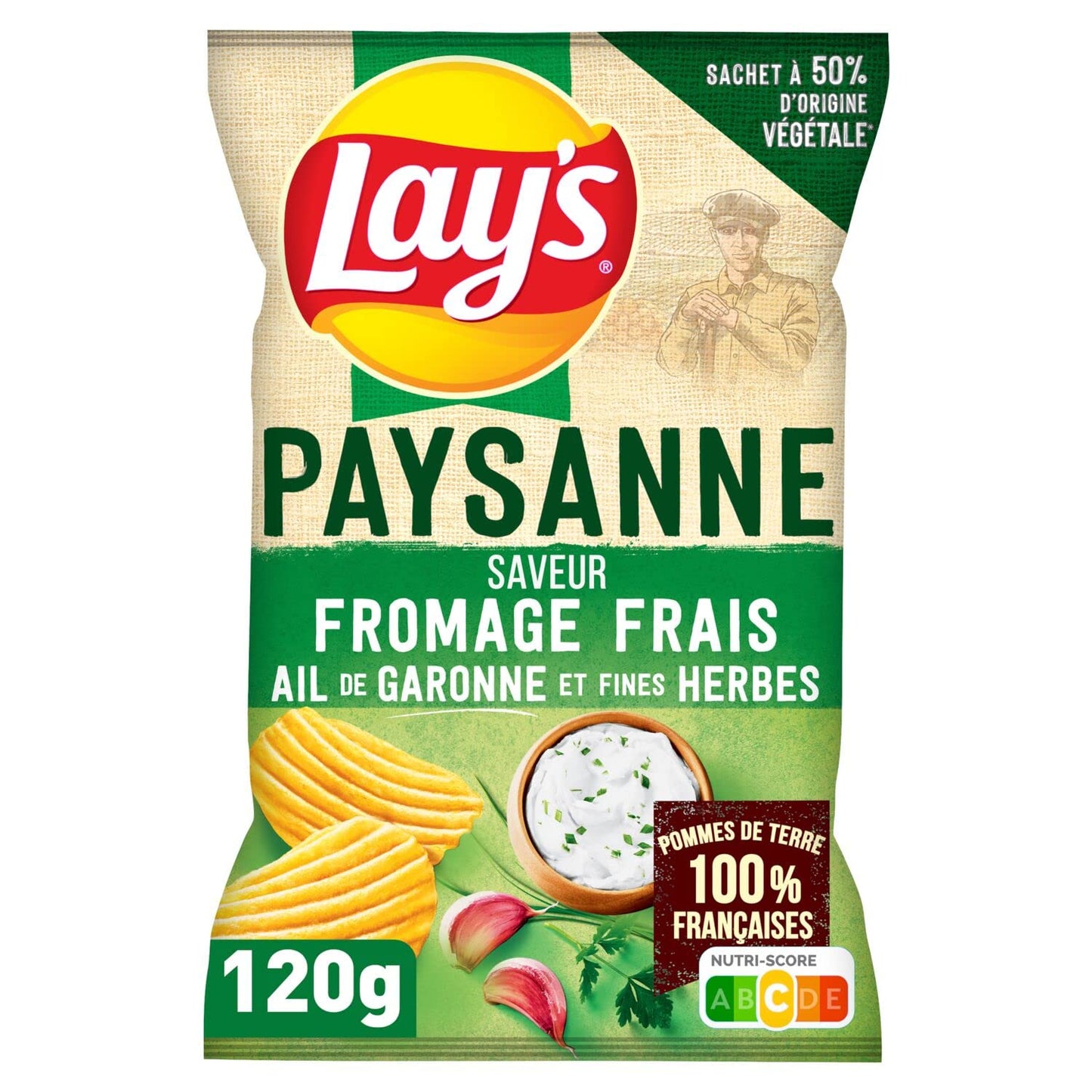 LAY'S Papas Fritas Estilo Casero Sabor Queso del Jura y Pimienta Negra 120g