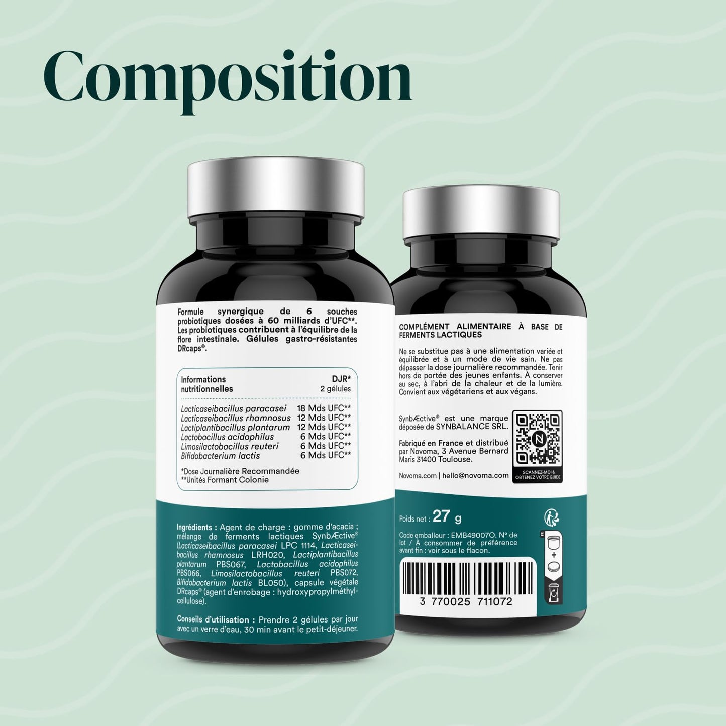 Probiotique - 20 Milliards UFC/Jour, 30 Gélules - 1 Mois