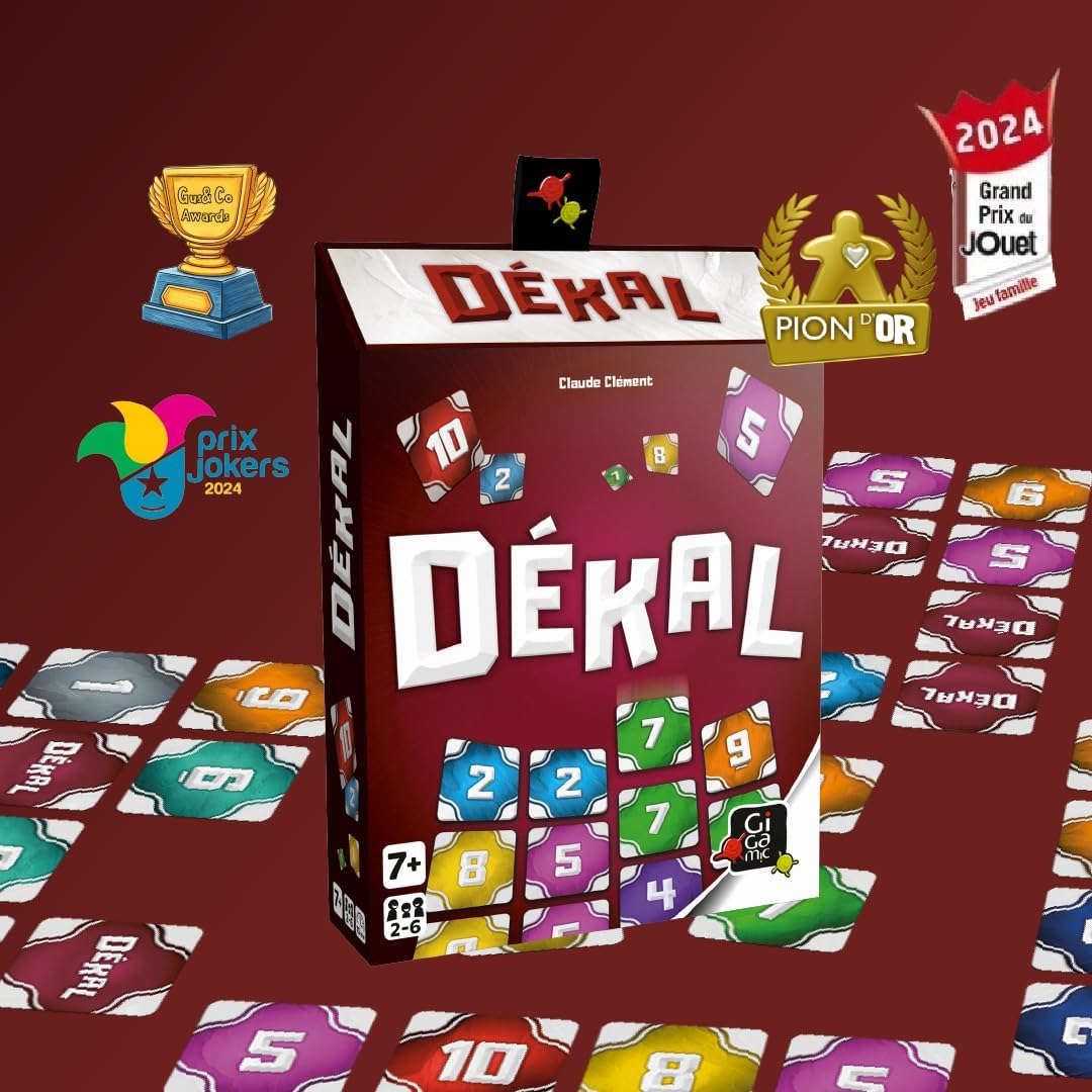 GIGAMIC - Dekal - Jeux de société - Jeux de Cartes dès 7 Ans - Jeu d'ambiance pour Enfant, Famille et Amis - Logique et Observation - De 2 à 6 Joueurs - Jeu Rapide 15 Min - Version Française - GBDEK