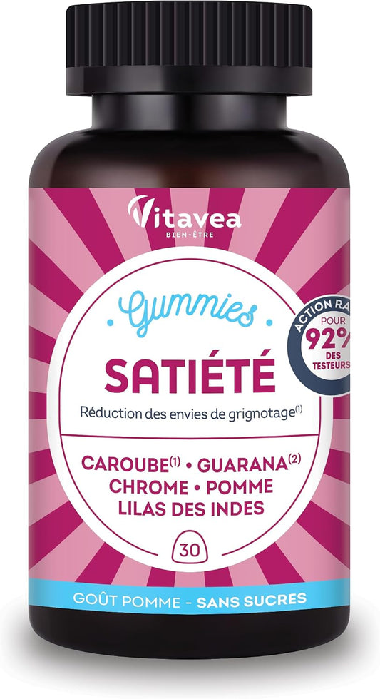 Vitavea Bien-être - Gummies Satiété - Guarana, Chrome, Caroube - 30 gummies
