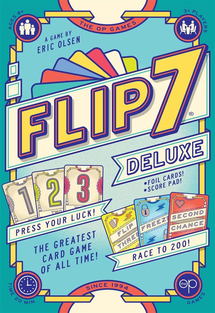 USAopoly Flip 7 | The Ultimate Blend of Press Your Luck and Strategy | Fast-Paced Addictive Card Game | Quick to Learn and Easy to Teach | 3+ Players | Ages 8+ | English