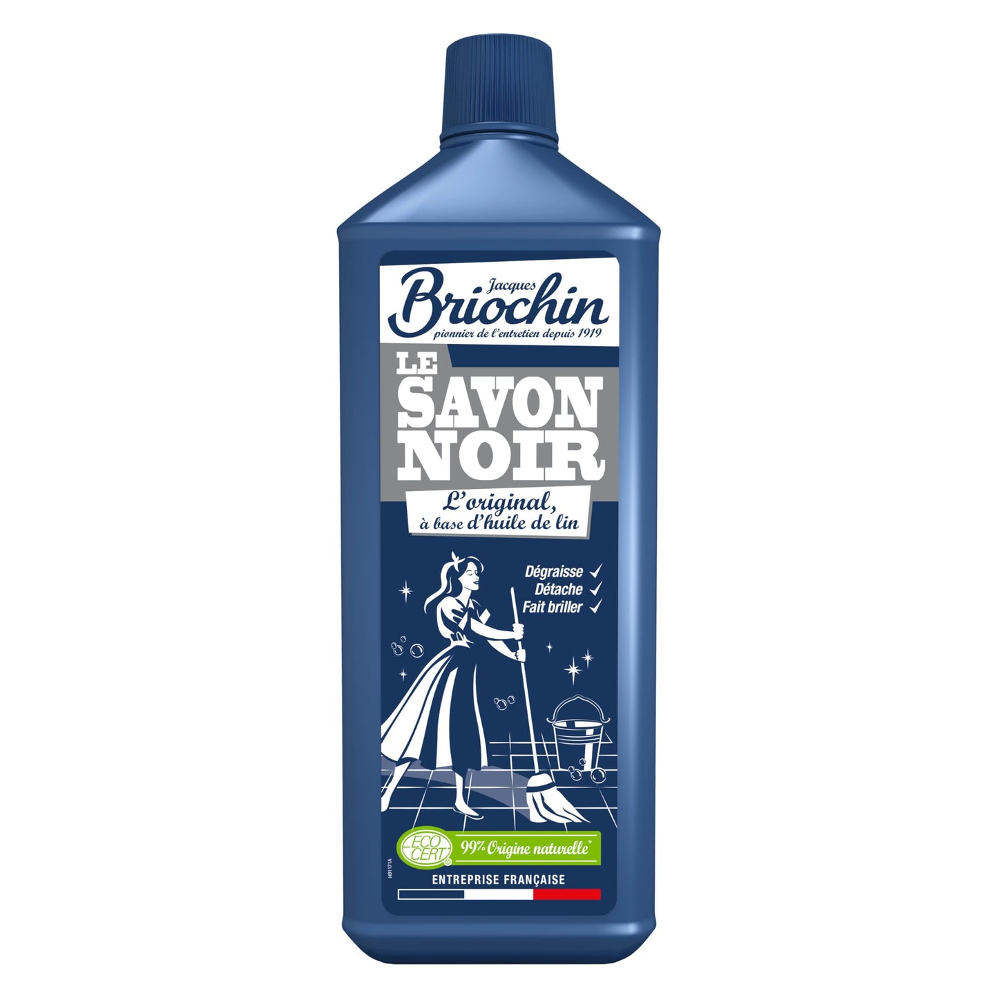 JACQUES BRIOCHIN - Savon noir prêt à l'emploi - A l'huile de lin - Nettoie, détache et fait briller - Ecocert - Fabrication Française - Flacon recyclable - Pulvérisateur 750ml