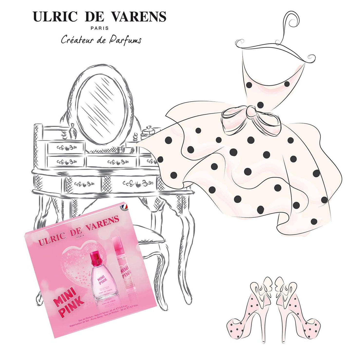 ULRIC DE VARENS - Eau de Parfum Mini Vanille - Vanille Boisée - Parfum Femme - Vaporisateur - Made in France - 25 ml