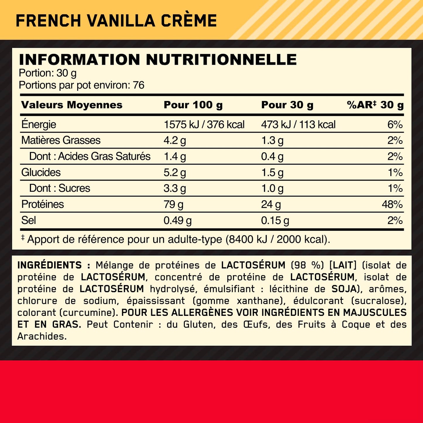 Optimum Nutrition Gold Standard 100% Whey Protéine en Poudre, 2,26 kg