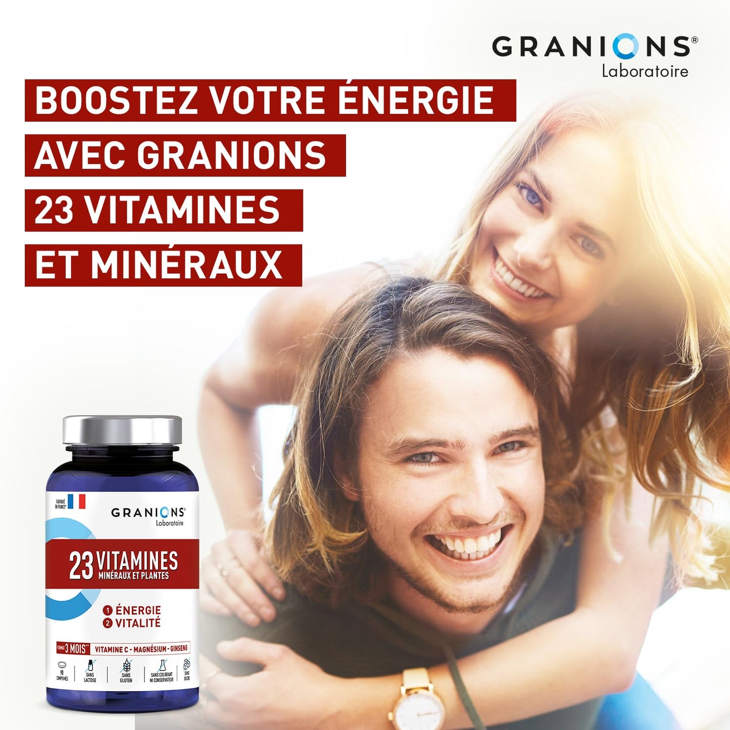 Vitamine C 1000 mg GRANIONS - Energie Immunité - 180 Comprimés Vegan Adulte