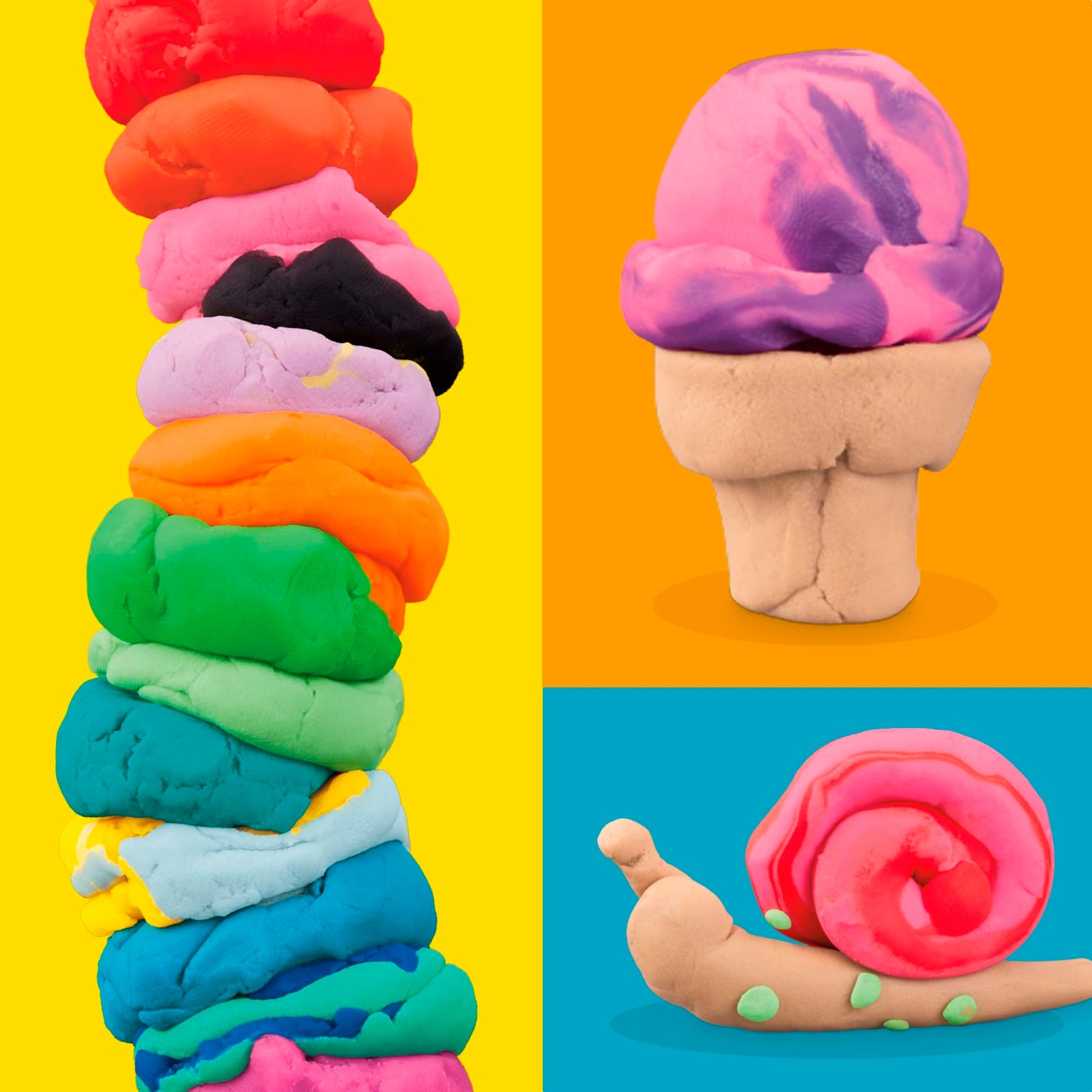 Play-Doh, La fête des Couleurs, Loisirs créatifs avec pâte à Modeler pour Filles et Garçons dès 3 Ans, 24 Pots de 56 g, 6 Couleurs, Idèe Cadeaux pour Anniversaires