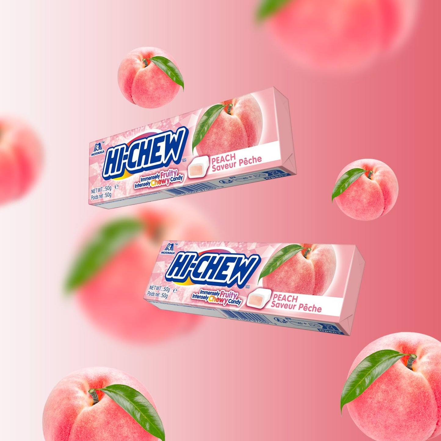 HI-CHEW Bonbons à Mâcher Saveur Pêche 15 Étuis X 50 g