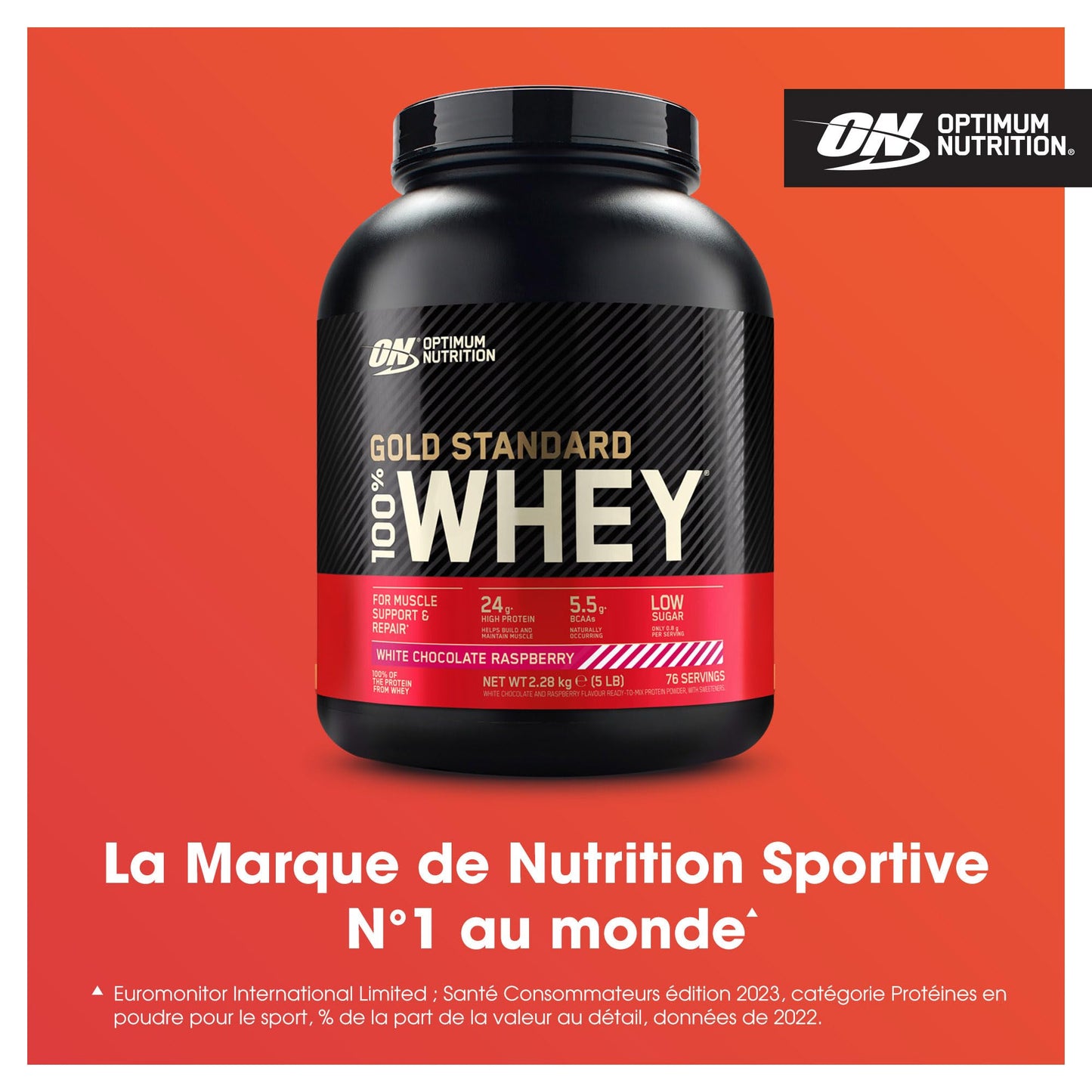 Optimum Nutrition Gold Standard 100% Whey Protéine en Poudre, 2,26 kg