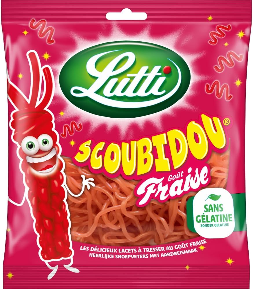 LUTTI Bonbons Lutti Scoubidou Fraise - 200g