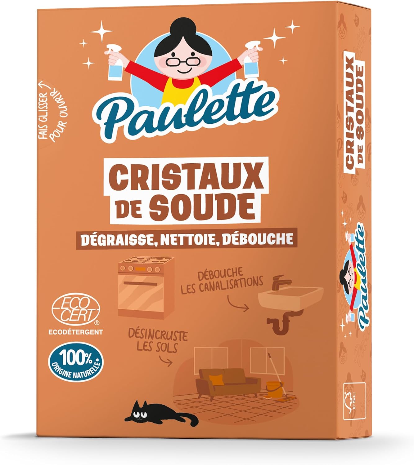 Paulette - Cristaux de Soude - Nettoyant Multi-Usage Dégraissant - 1kg