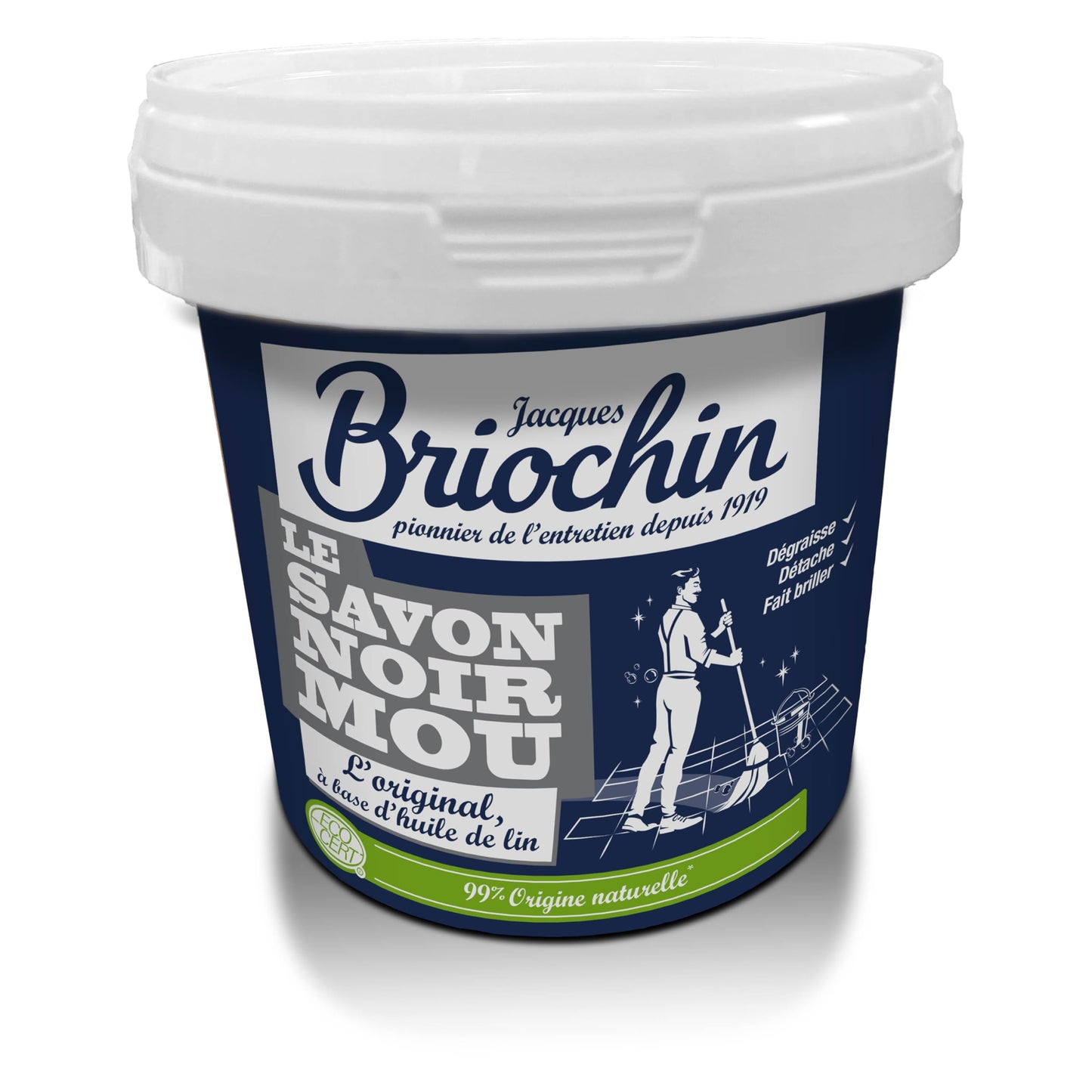 JACQUES BRIOCHIN - Savon noir prêt à l'emploi - A l'huile de lin - Nettoie, détache et fait briller - Ecocert - Fabrication Française - Flacon recyclable - Pulvérisateur 750ml