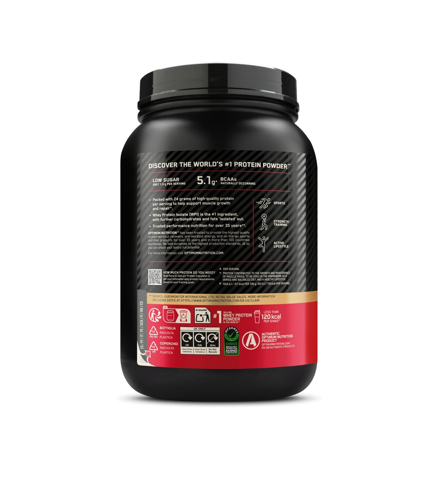 Optimum Nutrition Gold Standard 100% Whey Protéine en Poudre, 896 g