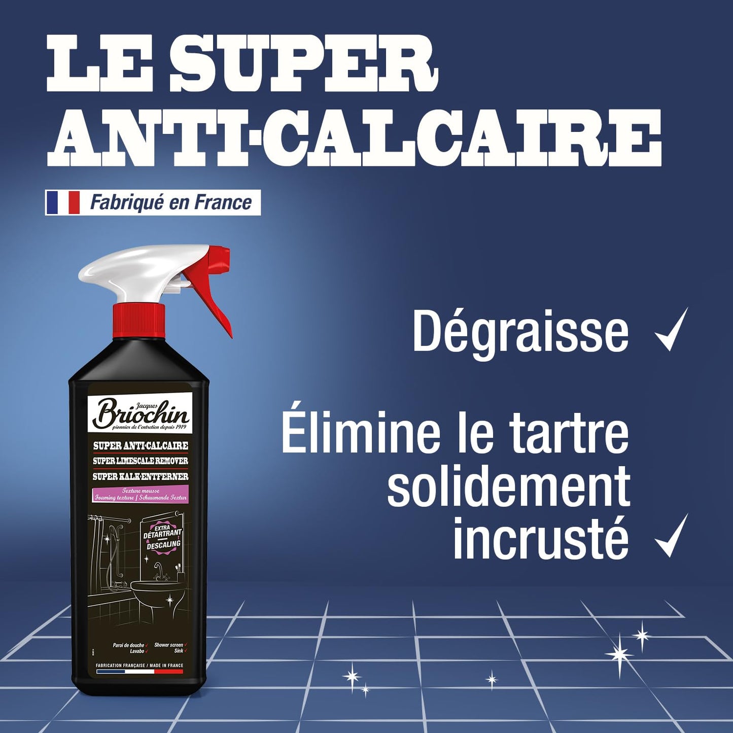 BRIOCHIN Nettoyant salle de bain 3 en 1 parfum floral 1L