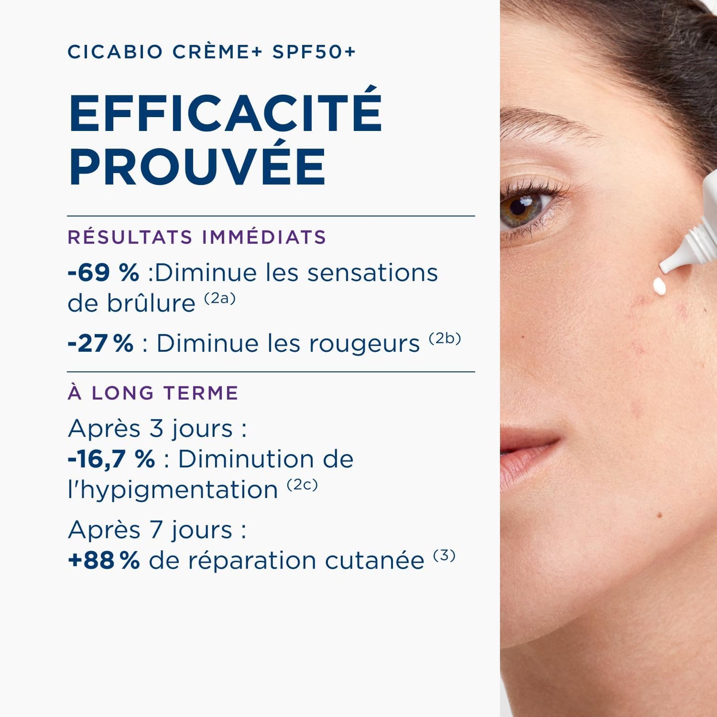 BIODERMA Cicabio Creme+ SPF50+ Soin anti-hyperpigmentation ultra réparateur et apaisant - Protège des agressions extérieures, texture « effet pansement » - Pour toute la famille - Tube 40 ml