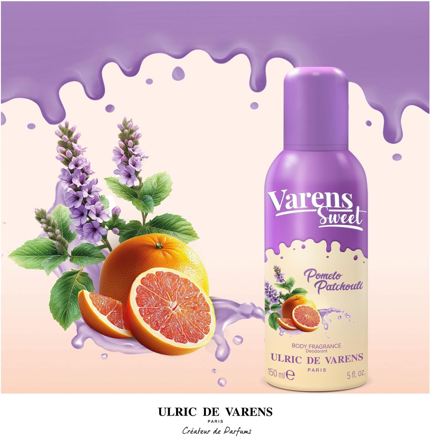 ULRIC DE VARENS - Body Fragrance Varens Sweet- Parfum & Déodorant Femme 2-en-1 - Vaporisateur - Spray - Lot de 2 x 150 ml