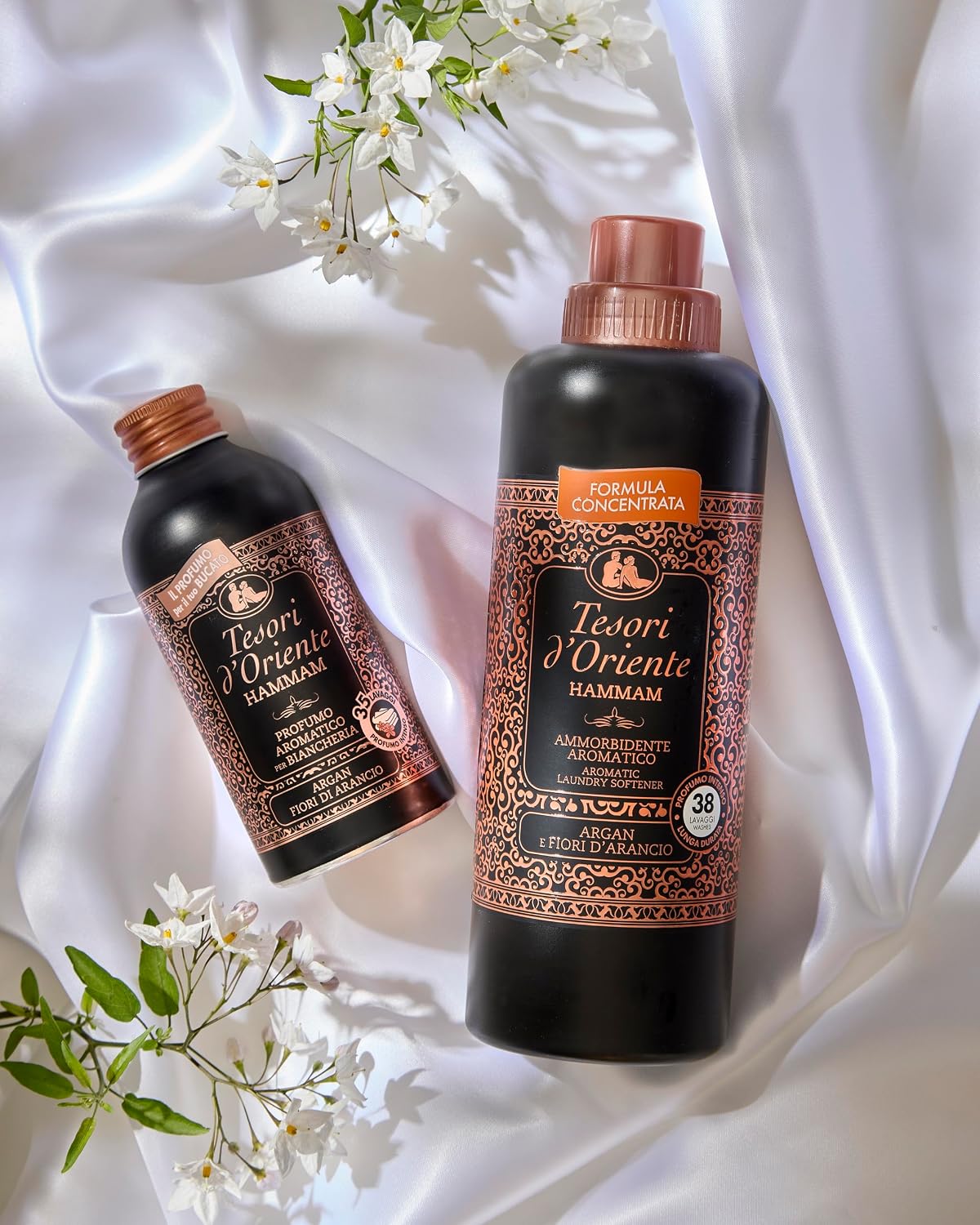 Tesori d'Oriente - Adoucissant machine à laver concentrée Hammam, des notes de jasmin et de fleurs d'orange, jusqu'à 38 lavages, avec de précieuses microcapsules pour vêtements doux et parfumés, 760