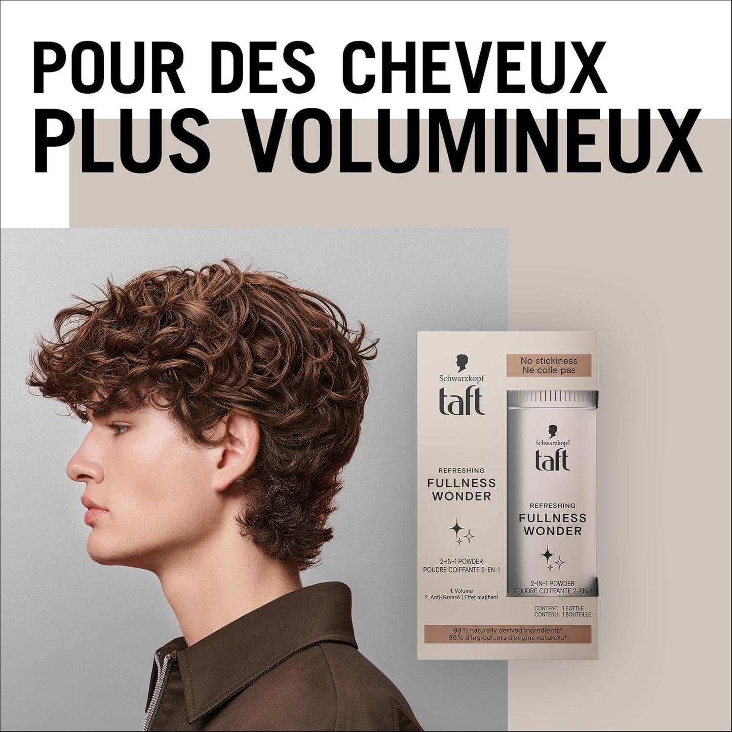Taft Poudre Coiffante 2en1 10g Volume Instantané Matifiant Sans Residus