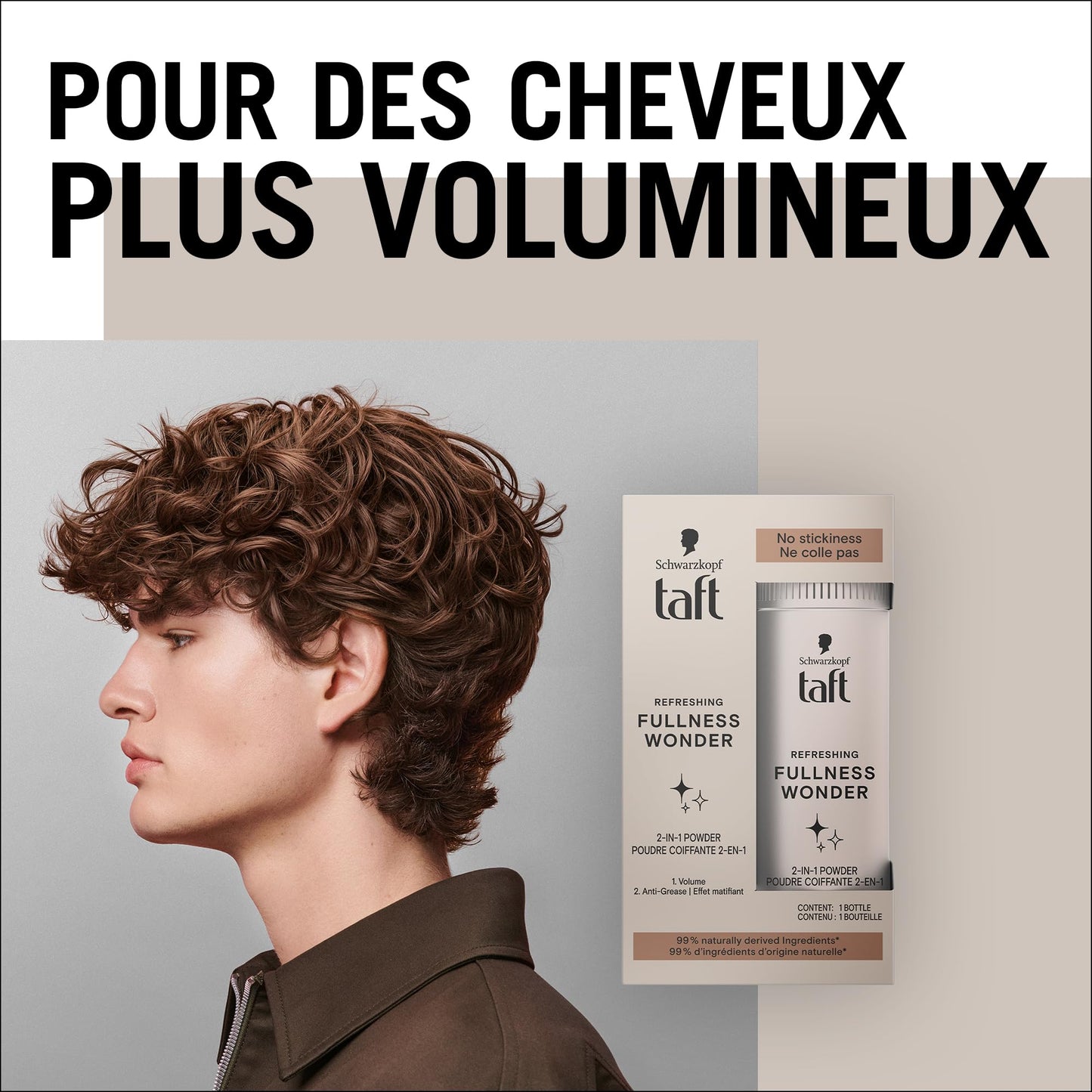 Taft Poudre Coiffante 2en1 10g Volume Instantané Matifiant Sans Residus