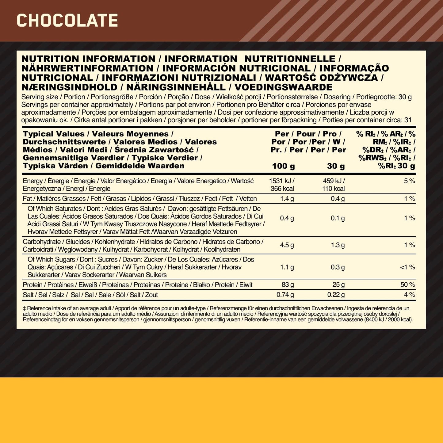 Optimum Nutrition Gold Standard 100% Isolate Protéine de Whey, 930g